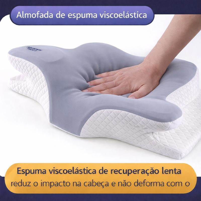 Travesseiro Cervical, Sono Confortável, Espuma de Memória Ergonômica
