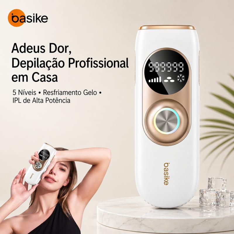 Basike IPL Pro – Depilação com Luz Pulsada e Efeito Gelo
