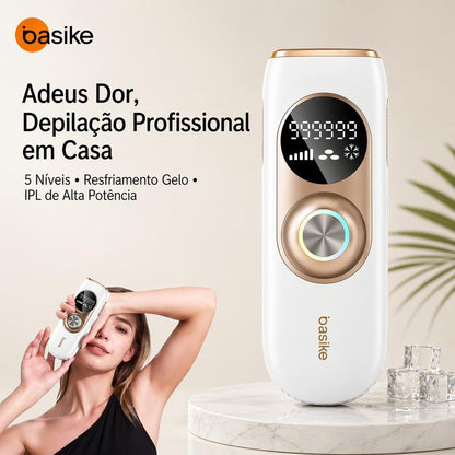 Basike IPL Pro – Depilação com Luz Pulsada e Efeito Gelo