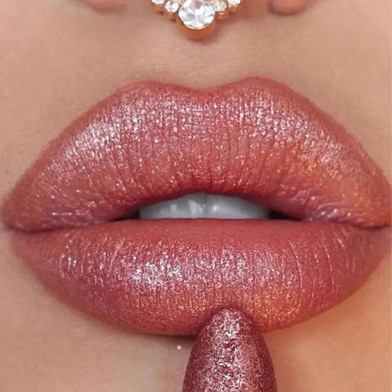 Batom Cintilante com Glitter Hidratante à Prova d'Água