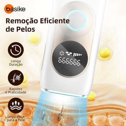 Basike IPL Pro – Depilação com Luz Pulsada e Efeito Gelo
