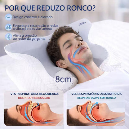 Travesseiro Cervical, Sono Confortável, Espuma de Memória Ergonômica