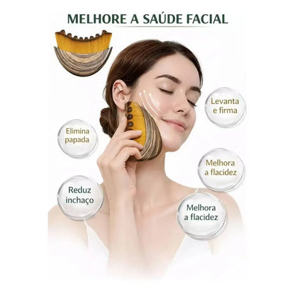 Compre 1 Leve 2 - Escova Manual para Limpeza Linfática com Cerdas Ovais para Peles Sensíveis e Linfedema Reduz Inchaço Facial Molde o Queixo Uso Prático e Eficaz