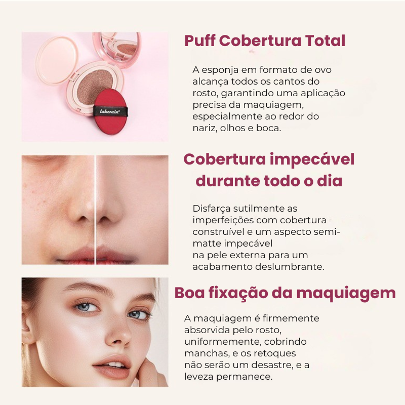 Base Élégance Cushion Lakerain - Cobertura Luxuosa Com Tratamento Para Sua Pele