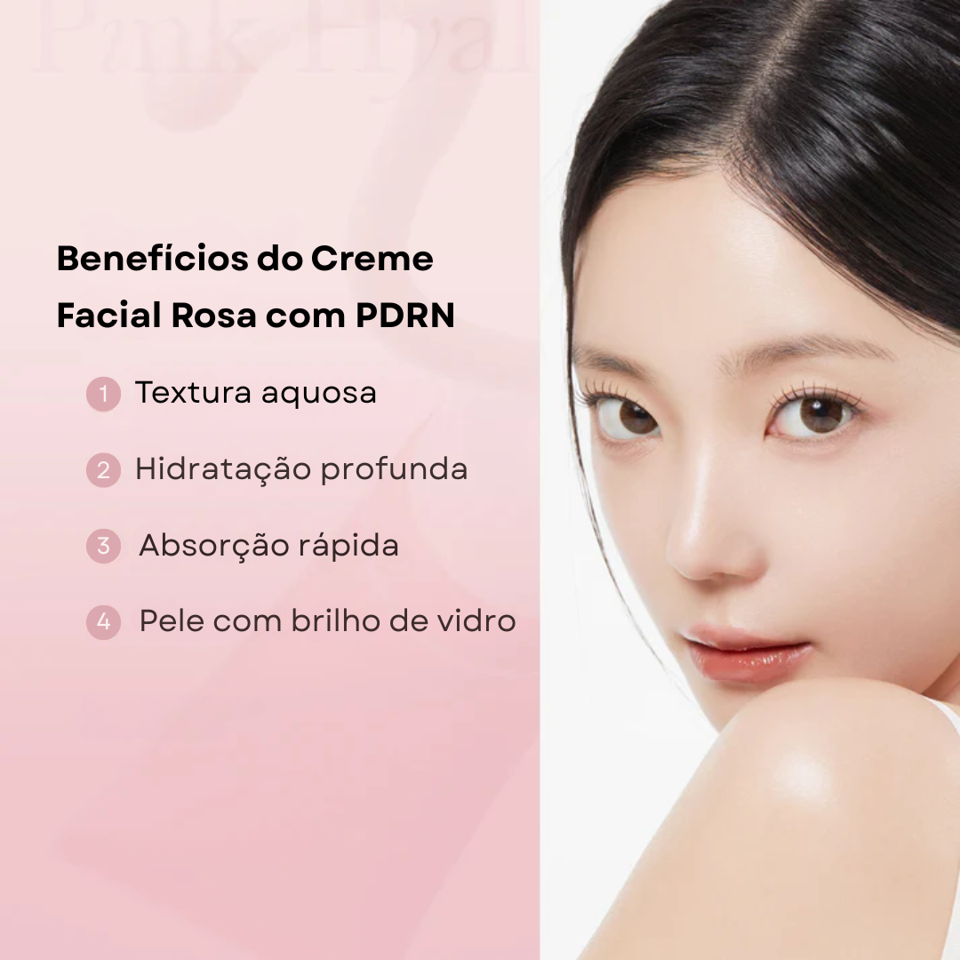 Creme Facial Rosa com PDRN e Peptídeos