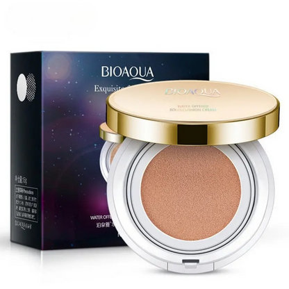 Base Cushion Clareadora BIOAQUA – Cobertura Perfeita e Hidratação com Efeito BB Cream (COMPRE 1 E LEVE 2)