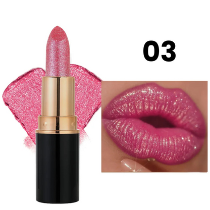 Batom Cintilante com Glitter Hidratante à Prova d'Água