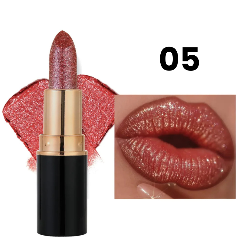 Batom Cintilante com Glitter Hidratante à Prova d'Água