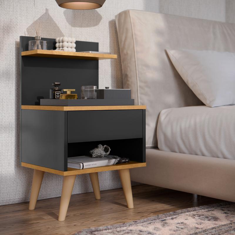 Kit 2 Mesa de Cabeceira Nicho Quarto Casal Decoração Retro Sleep