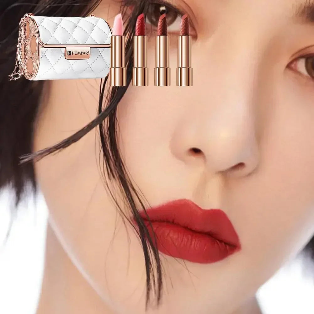 Kit 4 Batons Cintilantes Sexy + Bolsa de Luxo