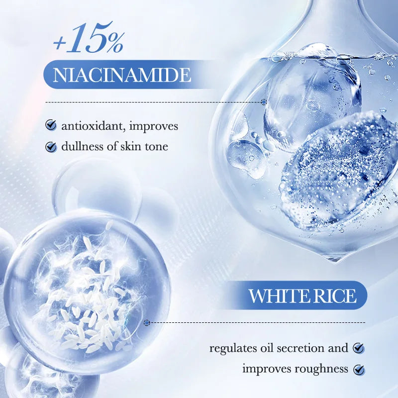Conjunto de Cuidados Essenciais com a pele, soro facial clareador, creme removedor de rugas, encolhe os poros, desbota, melanina opaca, hidrata e ilumina, (6 peças)