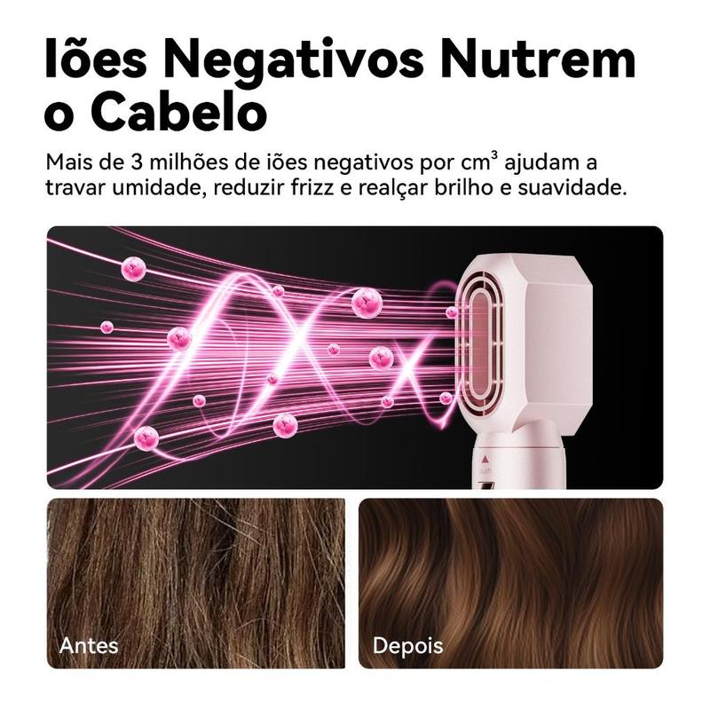 GOKOCO Modelador de Cabelo 5 em 1 Bivolt – Escova Secadora de Alta Velocidade com Íons, Alisador e Modelador