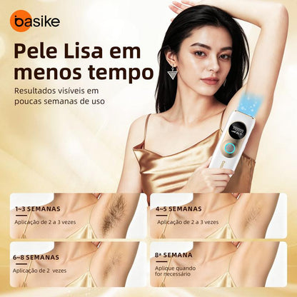 Basike IPL Pro – Depilação com Luz Pulsada e Efeito Gelo