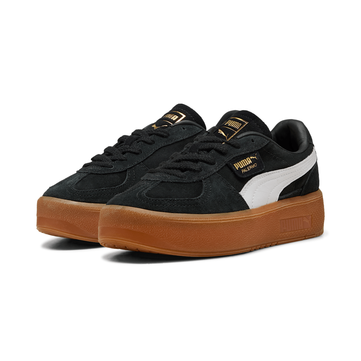 Tênis Puma Palermo Elevata Feminino - Preto / Branco / Caramelo - Foto 2